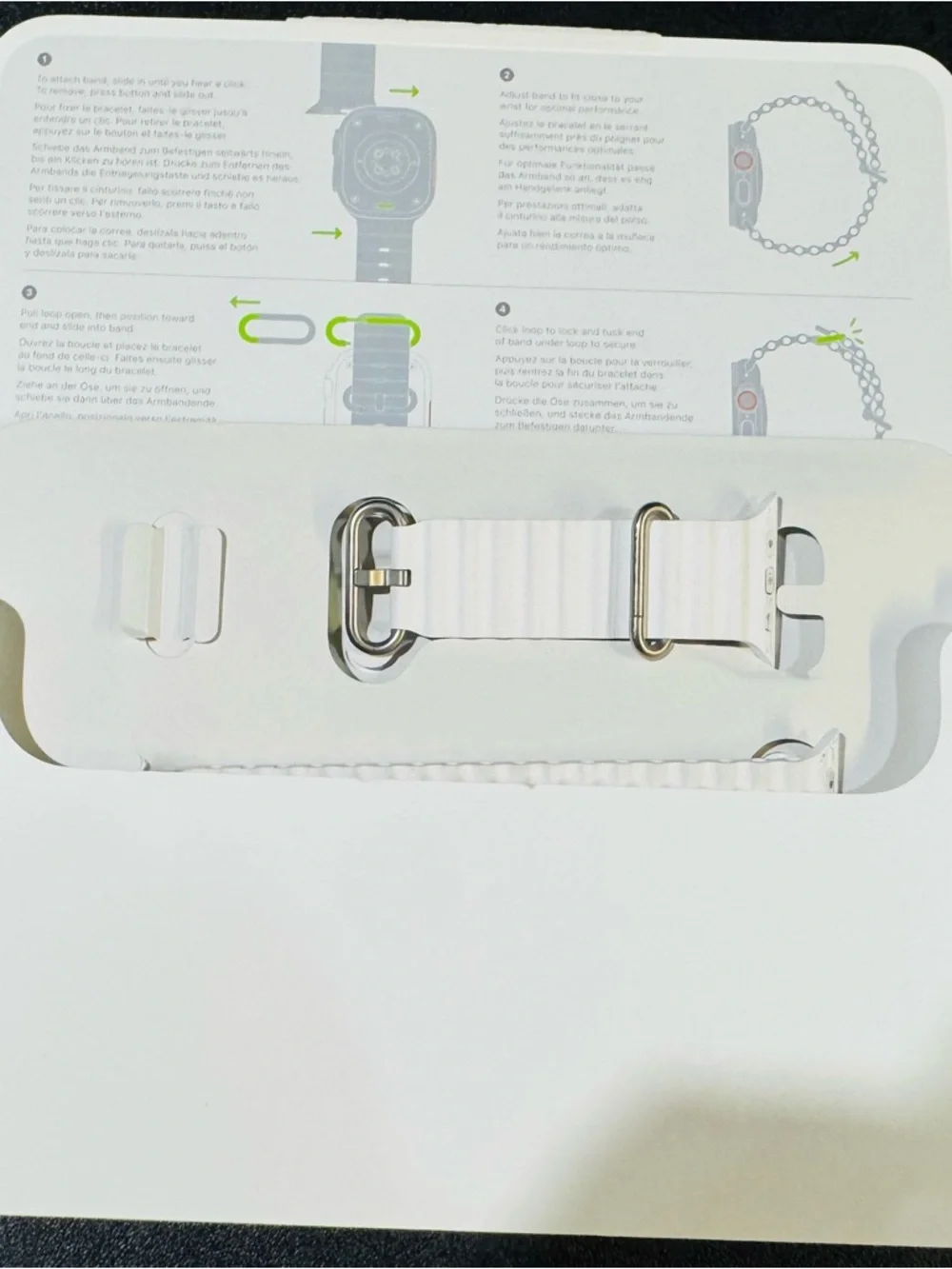 Apple White Sport Loop Band with Silver Hardware